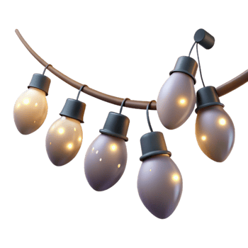 dramatic abstract Holiday String Lights Twinkling Softly Isolated on Transparent Background high quality png