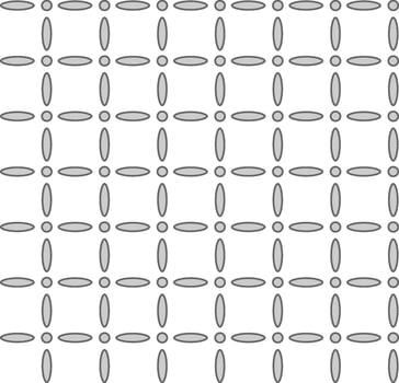 Abstract gray seamless geometric pattern with circles and ovals on a white background vector