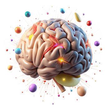 beautiful artistic Human Brain with Lightbulb Inside Cutout original png