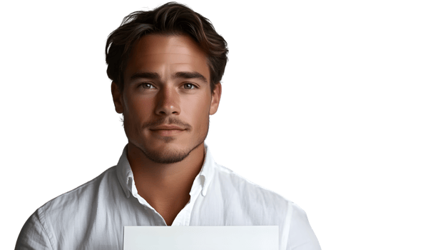 A man in a white shirt with a clean background ideal for business and professional profiles png