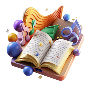 beautiful vintage Musical Score Open Book Cutout Transparent Background original png