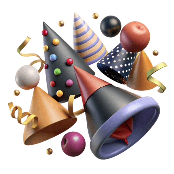 beautiful traditional Party Hats Assortment Cutout with Various Designs original png