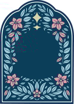 floral frame with flower and leaf illustration vector
