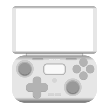 A white game console with a screen png