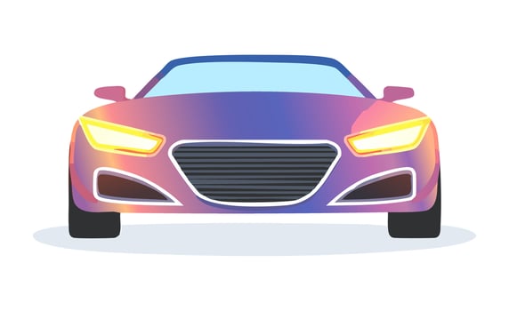 Sports car with neon lights vector