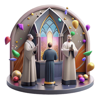 beautiful abstract Religious Service Congregation Praying Stained Glass genuine png