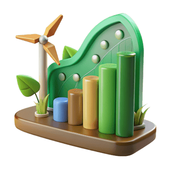 beautiful abstract Renewable Energy Growth Chart Isolated on Transparent Background detailed png