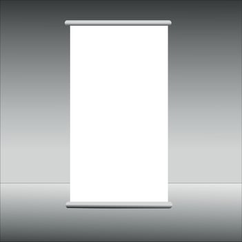 Blank roll up banner stand vector