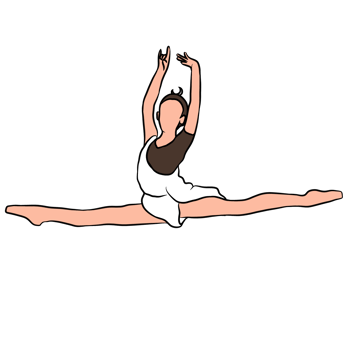 ballet dancer position ballerina female modern dance flat illustration flying in the air png