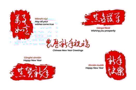 Festive Chinese New Year greeting design vector