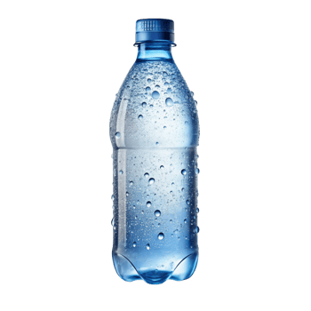 Refreshing mineral water bottle close-up in studio setting high detail focused view realistic photography png