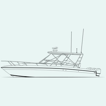 Fishing Boat Illustration Line One Color Art Boat vector
