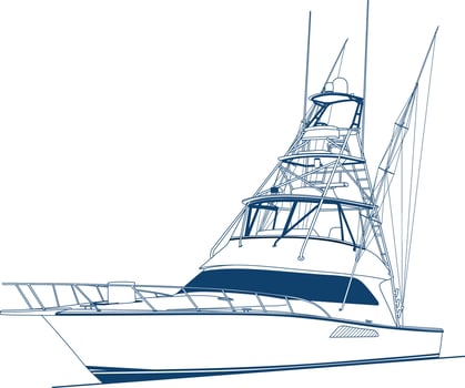 Eye Catching boat one color vector