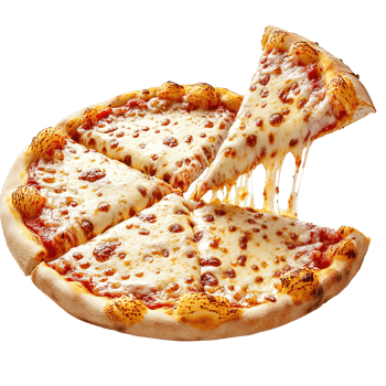 Cheesy Italian Pizza Isolated on the Transparent Background png