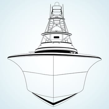 front view boat vector
