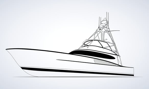 Fishing One Color Boat vector