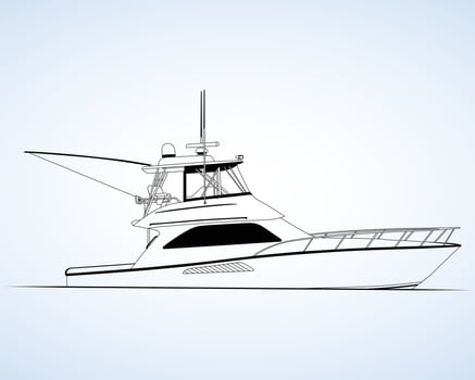 Tow Tone Boat One Color vector