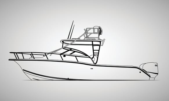 High top Boat Line Art Boat One Color vector