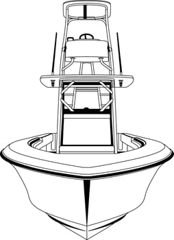 Boat Front View Line Art Boat One Color vector
