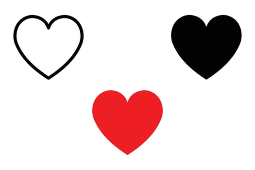 Red Heart Silhouette Love Icon Illustration vector