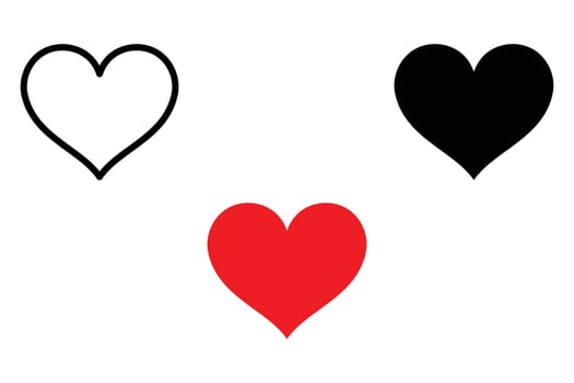 Heart Icon Set for Mobile Concept and Web Design Illustration vector