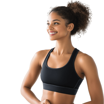 Healthy Female Athlete in Sportswear Run, Happy Smiling Jogging Isolated at Transparent Background png