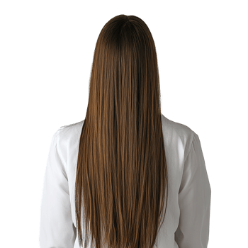Back View of Woman with Long Straight Brown Hair, Isolated on the Transparent Background png