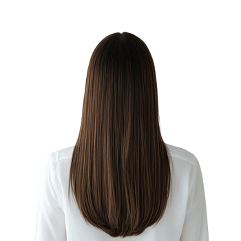Woman with Straight Long Brown Hair from Back View, Hair Styling Isolated on Transparent Background png