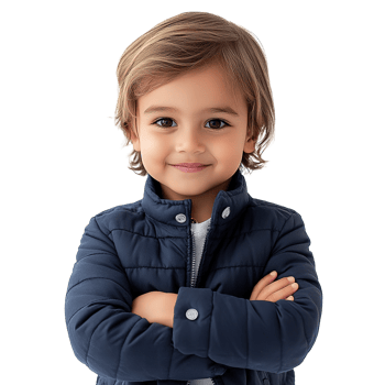 Smiling Young Boy Standing with Arms Crossed Isolated on Transparent Background png
