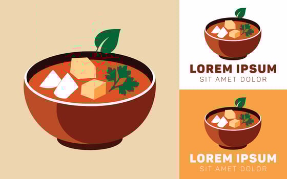 Spicy Tofu Logo Icon with Playful Design vector