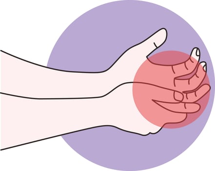 Hand and Leg Pain Sick Illustration in Simple Design vector