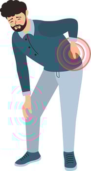 Male with Pain Illustration in Cartoon Design vector