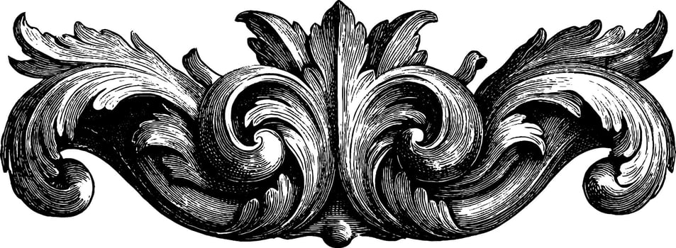 Ornamental engraved banner with intricate vintage design for decorative use. vector