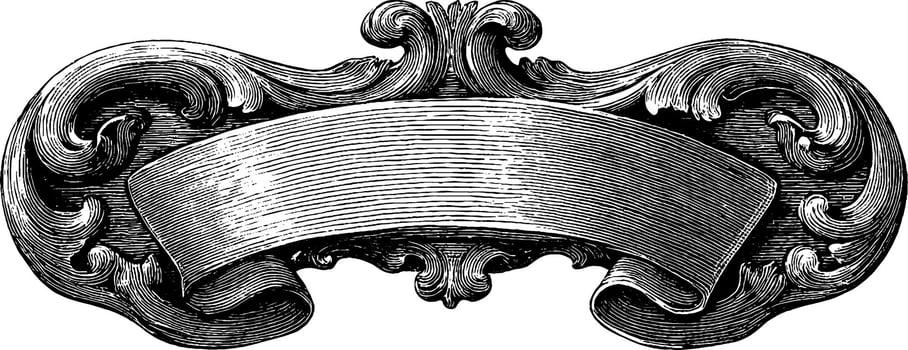 Ornamental engraved banner design for elegant invitations and cards. vector