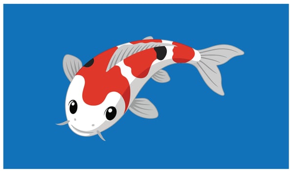 Elegant Koi Fish Swimming in Serene Blue Water for Artistic Creations vector