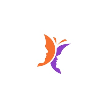 butterfly Beauty Logo face vector