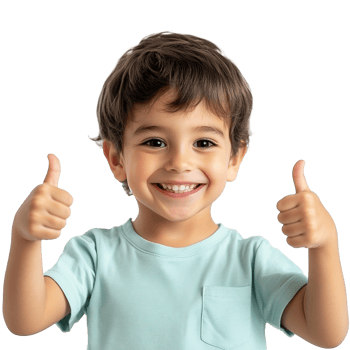 Cheerful Kid Giving Thumbs Up, Smiling Isolated on the Transparent Background png