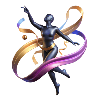 beautiful abstract Ribbon Dancer Flowing Ribbon Silhouette original png