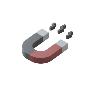 3D Magnet Icon - Attraction and Force Illustration png
