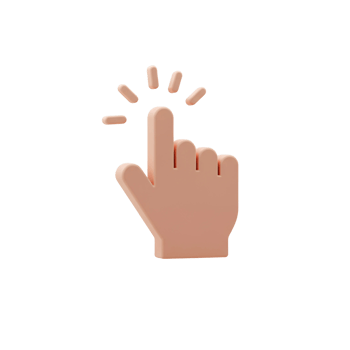 3D Clicking Finger Icon - Cursor Interaction Illustration png