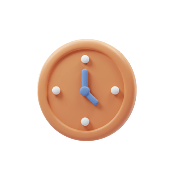 3D Clock Icon - Time Illustration Showing Almost Noon png