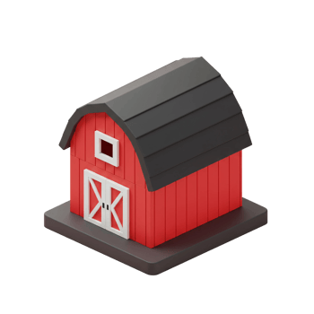 3D Red Barn Icon - Farm Building Illustration png