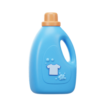 3D Laundry Detergent Icon - Blue Plastic Bottle Illustration png