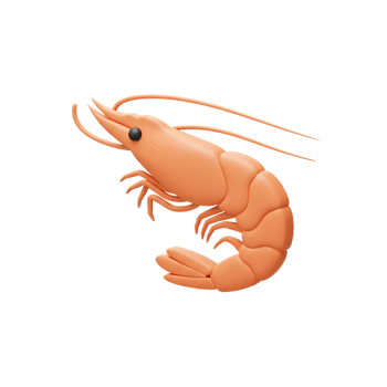 3D Shrimp Icon - Realistic Seafood Illustration png