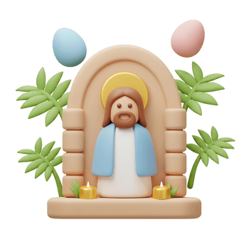 3D Easter Jesus Icon - Resurrection Scene Illustration png
