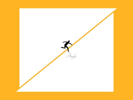 Life Opportunity, Businessman Jumps Out of His Area to Other Areas vector