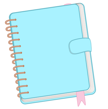 Kawaii blue notebook png