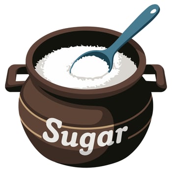 sugar cubes in ceramic bowl isolated illustration on white background vector