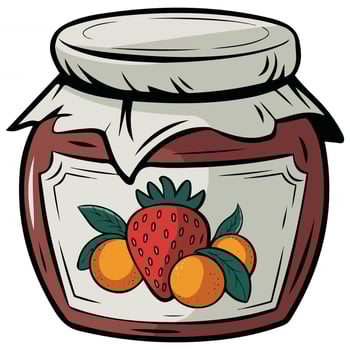 glass jam jar tied with fabric isolated illustration on white background vector