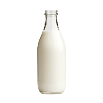 Dairy Fresh Milk in Clear Bottle Cut Out at Transparent Background png